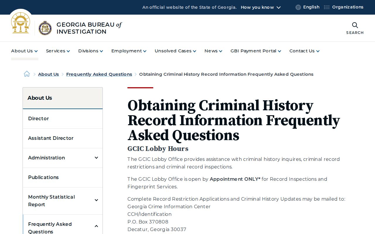 Georgia Bureau of Investigation criminal-history page for Wilkinson County warrant research